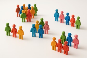 Colorful abstract figures arranged to visualize diversity inclusion and demographic change