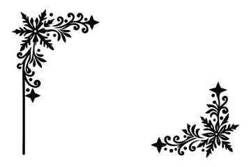 Elegant Christmas Corner Border on White Background