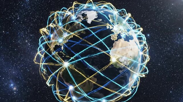 Global Network Digital Connections Around the World - Seamless Communication and Data Exchange