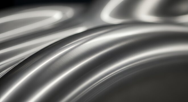 Abstract metallic surface with smooth curves and reflective highlights. - Powered by Adobe