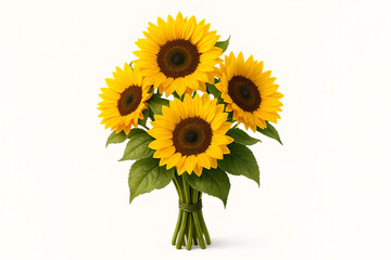 Obraz premium A bouquet of sunflowers with White Background