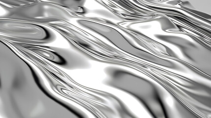 Close up of silver liquid displaying waves and ripples, creating mesmerizing and dynamic visual effect