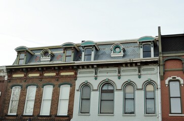 Interesting architecture and windows in a small rural downtown.