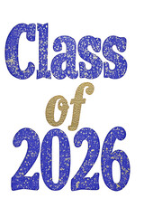 Class of 2026 Glitter Typography Design