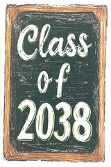 Class of 2038 Chalkboard Style Typography Poster