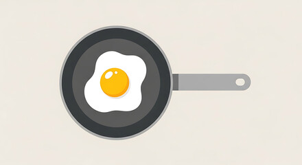 Frying a fresh egg in a pan, a simple and delicious breakfast preparation