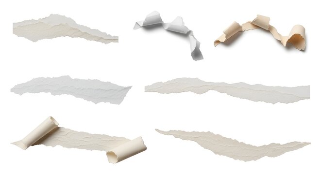 Torn paper edges and elements collection for creative design and background compositions