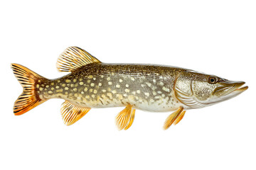 Northern pike fish isolated on black background studio shot