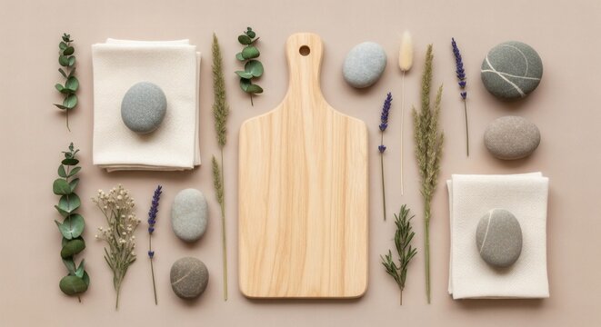 Top view of natural materials