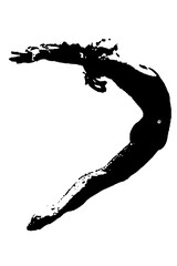 silhouette woman in yoga duo movements pilates body exercise vector image isolated on transparent white background.