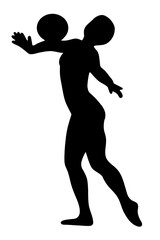silhouette woman in yoga duo movements pilates body exercise vector image isolated on transparent white background.