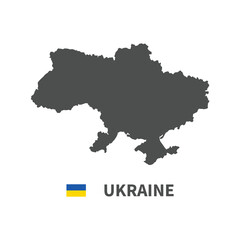 Obraz premium Ukraine map flag illustration on white background