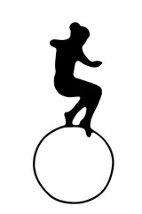 silhouette woman in yoga duo movements pilates body exercise vector image isolated on transparent white background.