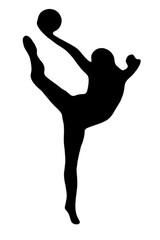 silhouette woman in yoga duo movements pilates body exercise vector image isolated on transparent white background.