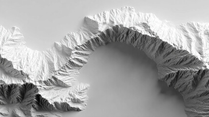 Minimal map composition with clean lines and simple shapes, emphasizing geographic structure and spatial relationships in a modern, abstract style.