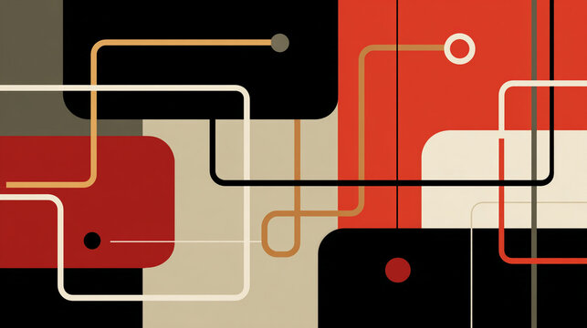 Minimal map composition with clean lines and simple shapes, emphasizing geographic structure and spatial relationships in a modern, abstract style.