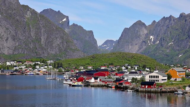 The small town of Reine in the Lofoten Islands in Northern Norway.