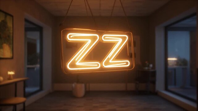 Glowing ZZ Neon Sign for Sleep and Relaxation.