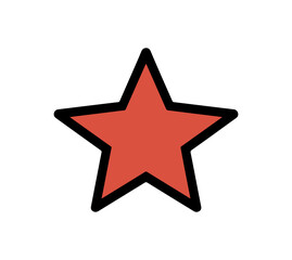 Obraz premium Red Five Pointed Star on Solid Black Background Simple Design