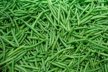 green beans as food background 