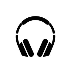 Silhouette of over-ear headphone on black background