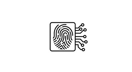 Digital Fingerprint Biometric Security Technology System Icon
