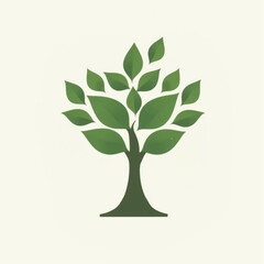 Fototapeta premium Stylized green tree with lush leaves symbolizing growth and nature.