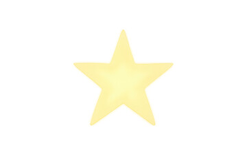 Fototapeta premium Glowing yellow star symbol representing quality, success, rating, and celebration on a transparent background