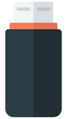 USB flash drive flat vector icon isolated on white background.