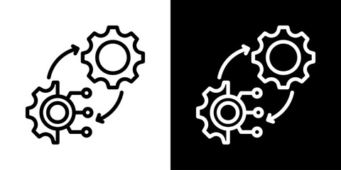 Transformation Icon Of Line Black And White Style 