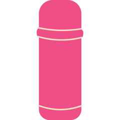 A Bright Pink Thermos Flask With Beige Accents Isolated On A White Background With A Transparent Background