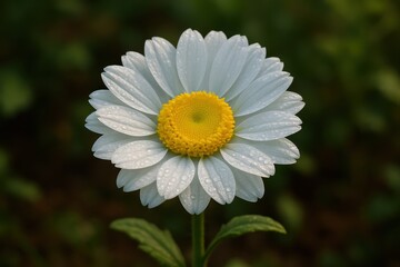 Obraz premium Delicate blue daisy flower with white petals blooming in natural garden setting