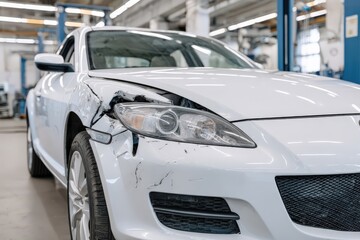 Detailed examination and documentation of automobile collision damage for insurance and repair
