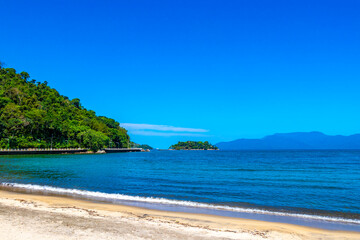 Panorama of tropical Anil Beach in Angra dos Reis Brazil.