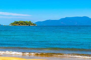 Panorama of tropical Anil Beach in Angra dos Reis Brazil.