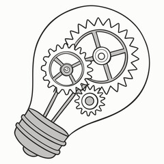 Light bulb with gears inside