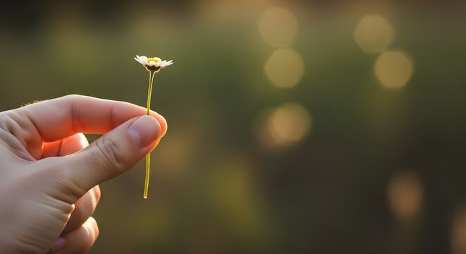 hand with dandelion - Powered by Adobe