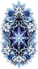 Intricate Christmas Ornament with Star Flowers and Bells for Holiday Season