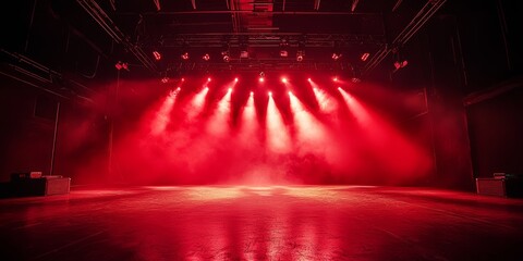 A presentation concept featuring a striking black background and bold red lighting.