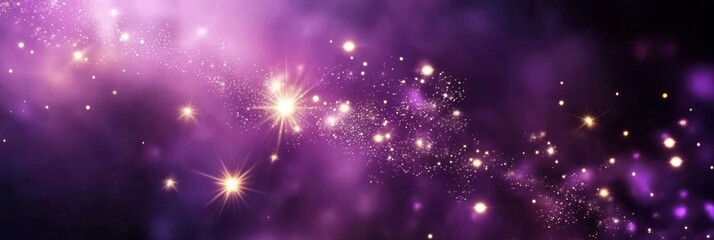 Beautiful purple abstract background featuring dazzling sparkling lights. 