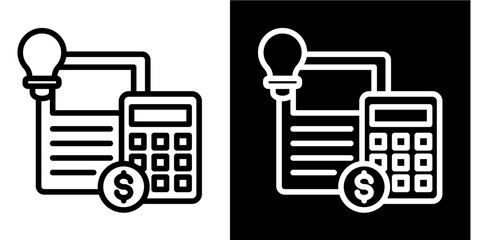 Budget Planning Innovation  Icon Set White Style Collection

