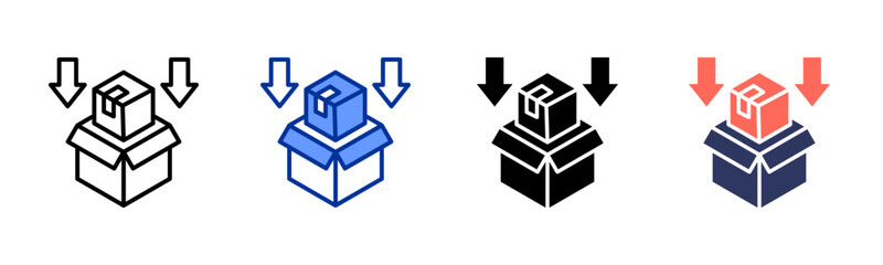 Product Packaging icon sheet multiple style collection