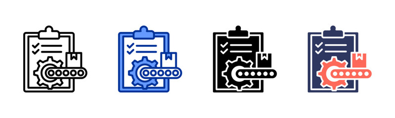 Production Planning icon sheet multiple style collection