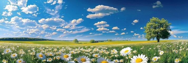 Breathtaking Panorama of a Beautiful Spring Day