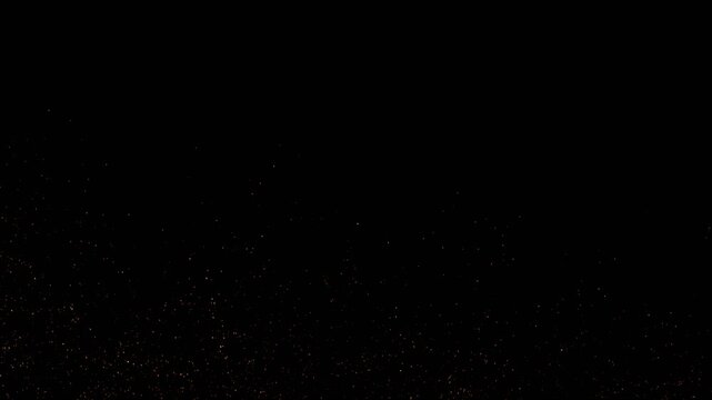 Minimalist abstract background featuring a deep black void with subtle, faint specks of light.