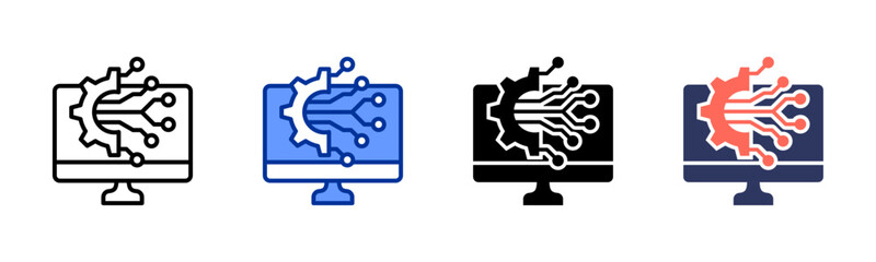 Digital Transformation icon sheet multiple style collection