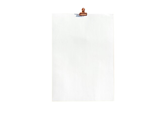 Blank white paper sheet isolated on transparent background