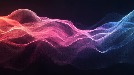 Abstract waveforms flow over a dark gradient background symbolizing energy movement rhythm and the visualization of sound or digital signals representing modern technology and dynamic design