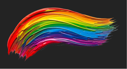 Colorful png art a vibrant rainbow paint stroke against a dark background creating a colorful artistic design