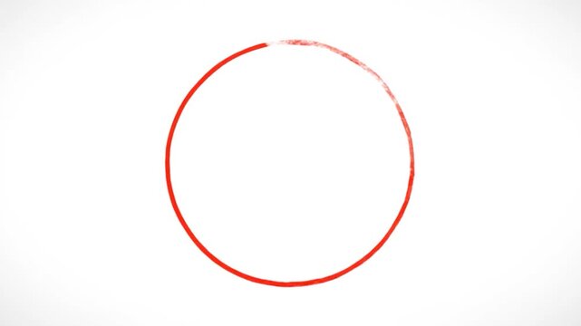 A red, incomplete circle on a white background, suggesting a pause or potential